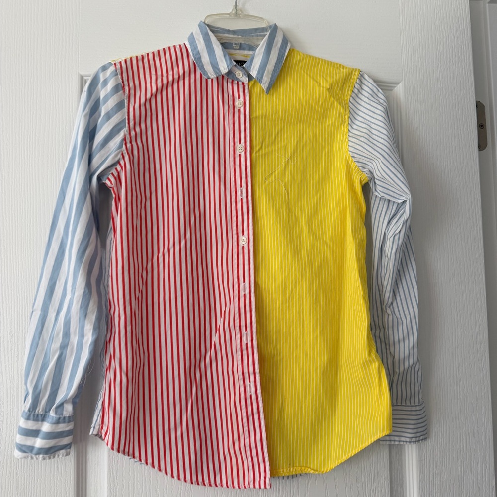 Lauren Ralph Lauren Multicolor Stripe Panel Button-Up Shirt - XS